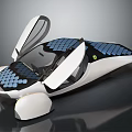 Futuristic Solar Powered Car With Blue Grid Panels Upward Opening Doors And Streamlined Design