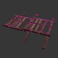 Handcrafted Rustic Wooden Frame With Crossed Planks And Support Legs