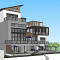 Modern Detached Villa With Swimming Pool Terrace And Large Glass Windows