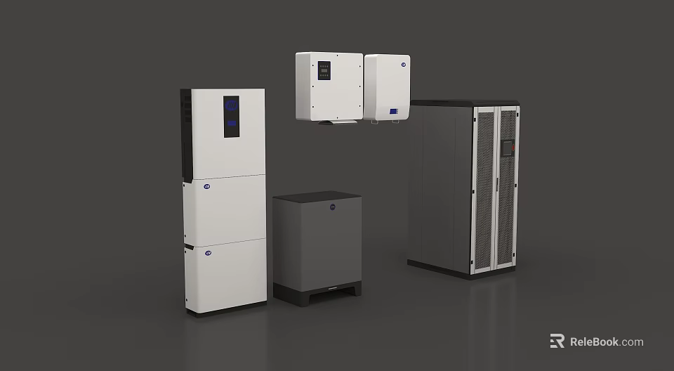 Smart Machines For Industrial Applications With Modular Units And Digital Panels 3d model 