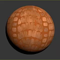 Orange Decorative Sphere With Brick Like Tile Pattern On Dark Background