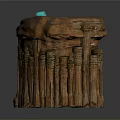 Scenic Natural Rock Formation With Blue Central Pool And Rough Textured Surface