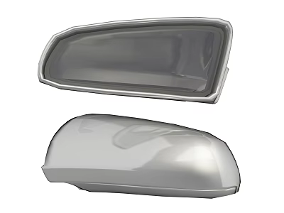 Car Side Mirror Auto Parts With Silver Housing And Reflective Lens Cover 3d model