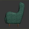 Teal Upholstered Armchair With Button Tufted Back And Brown Wooden Legs