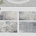 Square Rugs with Gray Blue Distressed Textured Patterns for Modern Interior Floor 3d model
