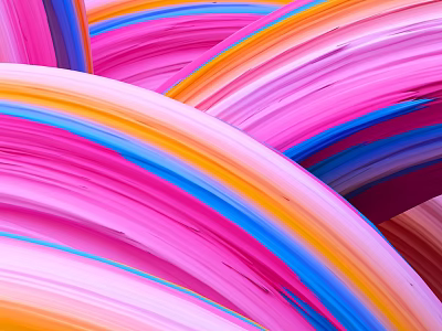 Vibrant Colorful Wave Lines Design With Pink Blue Orange Curves For Decorative Art 3d model