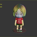 Cartoon Character Lilo Figure with Yellow Gradient Hair and Red Sportswear Number 5