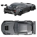 High Performance Race Car With Aerodynamic Design And Rear Spoiler From Multiple Angles