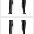 Stylish Black And White Curtains With Elegant Floor Length Drapery Design