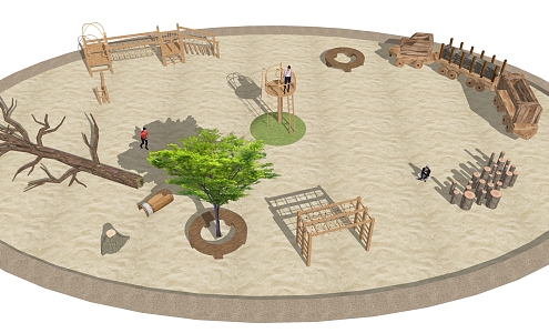 Modern play equipment children's bunker 3d model