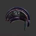 Shiny Dark Purple Metallic Curved Machinery Component With Bolted Structure Details