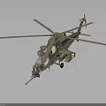 Detailed Military Helicopter With Rotors Weapon Systems And Cockpit Features