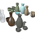 Assorted Ceramic Glass Tableware Set With Vases Cups Bowls And Pitchers 3d model