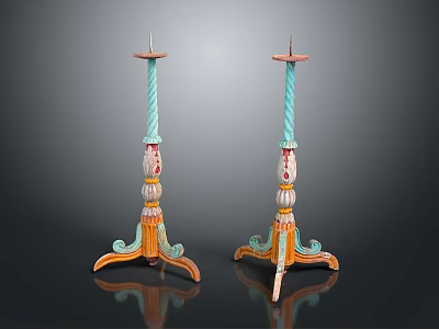 Colorful Carved Decorative Candle Holders With Intricate Patterns For Wall Decor 3d model