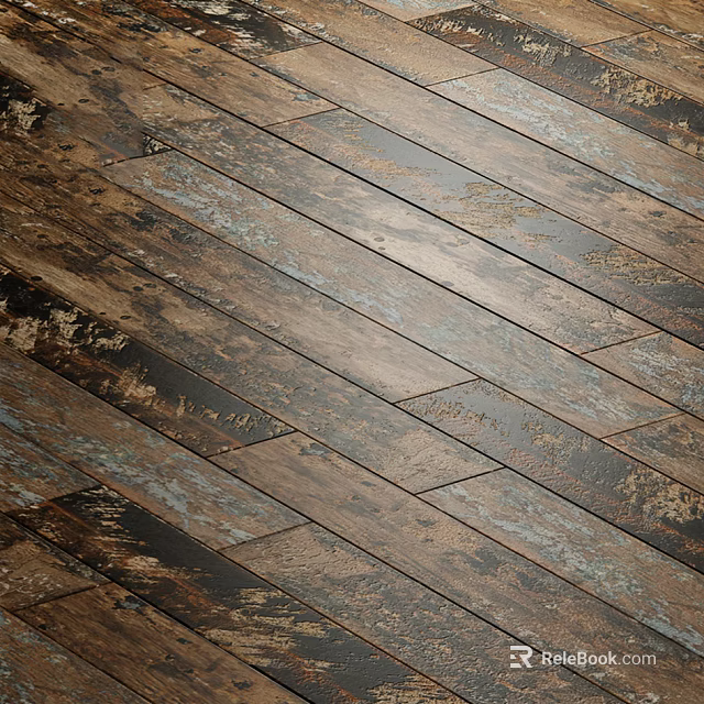 Stone Wood Flooring With Natural Rustic Texture And Modern Vintage Pattern 3d model 