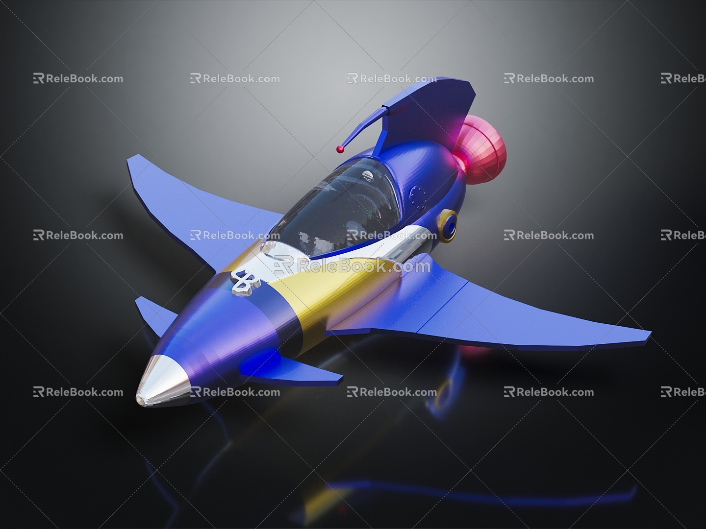 Modern Aircraft Space Plane Space Vehicle Science Fiction Plane 3d model