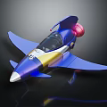 Futuristic Blue And Gold Passenger Jet With Sleek Body Cockpit And Wings