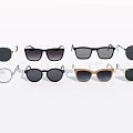 Stylish Sunglasses and Eyeglasses Collection with Different Frame Styles and Colors