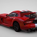 Red Sports Car With White Stripes And Rear Spoiler Sporty Design Black Alloy Wheels