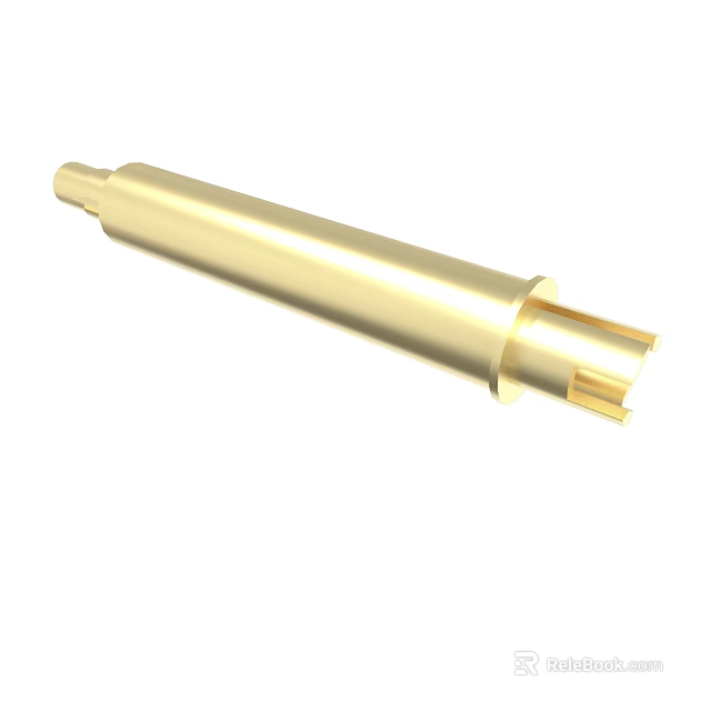 Golden Cylindrical Metal Component With Polished Surface And Sleek Design 3d model 