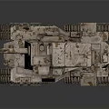 Detailed Camouflage Tank With Armored Turret Long Cannon And Tracks