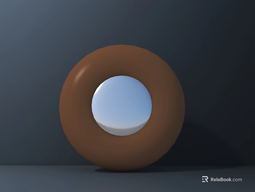 Brown Circular Ring With Smooth Surface And Hollow Center On Dark Background 3d model