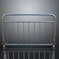 Stainless Steel Movable Barrier With Vertical Rails And Wheeled Base