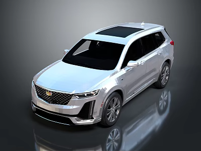 Silver Cadillac SUV With Black Roof And Sleek Modern Exterior Design 3d model