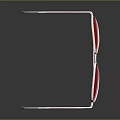 Stylish Sunglasses With Red Lenses And White Frame On Reflective Surface
