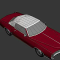 Red Classic Car With White Roof And Vintage Chrome Grille Design