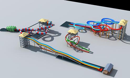 Modern Amusement Equipment Water Park 3d model