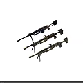 Collection Of Decorative Sniper Rifles With Various Colorful Patterns And Unique Designs