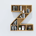 Creative Bookcase Creative Bookshelf Letter Bookcase Shelf Bookshelf 3d model