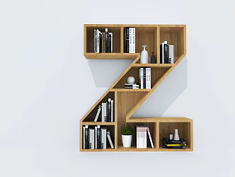 Creative Bookcase Creative Bookshelf Letter Bookcase Shelf Bookshelf 3d model