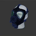 Modern Firefighting Equipment Gas Mask with Transparent Lenses and Black Body Design