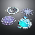 Delicate Round Decorative Coasters With Snowflake Moon Butterfly And Floral Patterns