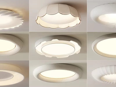 Modern Ceiling Lights With Various Stylish White Designs And Illuminated Features 3d model