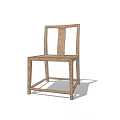 Simple Modern Dining Chair With Wooden Frame Beige Seat And Curved Backrest