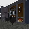 Men's Clothing Store Interior With Mannequins Display Racks And Fashion Apparel