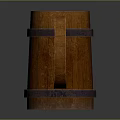 Wooden Barrel Shaped Mug With Decorative Bands For Household Use