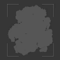Two Arbor Trees with Green Foliage Trunk and Human Silhouette Size Reference