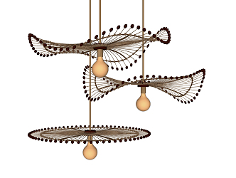 Southeast Asia chandelier rattan chandelier 3d model