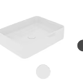 Sleek White Square Ceramic Countertop Wash Basin with Durable Smooth Surface 3d model