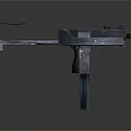 Vintage Submachine Gun with Metal Construction Magazine and Barrel Design