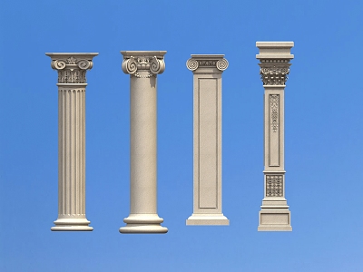 European Roman Column Villa Pillars Building Pillars 3d model