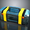 Blue And Yellow Toolbox With Yellow Straps Black Accents And Handle