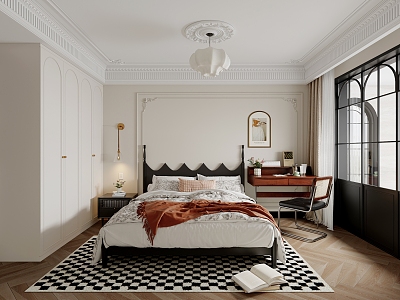 French Middle Style Bedroom 3d model