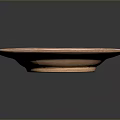 Hand Carved Sculptural Ceramic Plate In Pink With Concentric Patterns And Black Spots