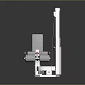 White Seated Fitness Equipment With Adjustable Seat Weight Stack And Pink Accents