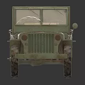 Vintage Green Military Jeep Model With Open Top And Star Emblem